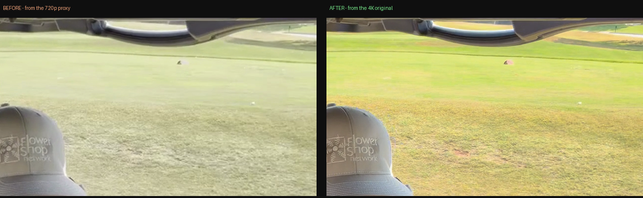 Same frame: 720p copy vs the 4K original