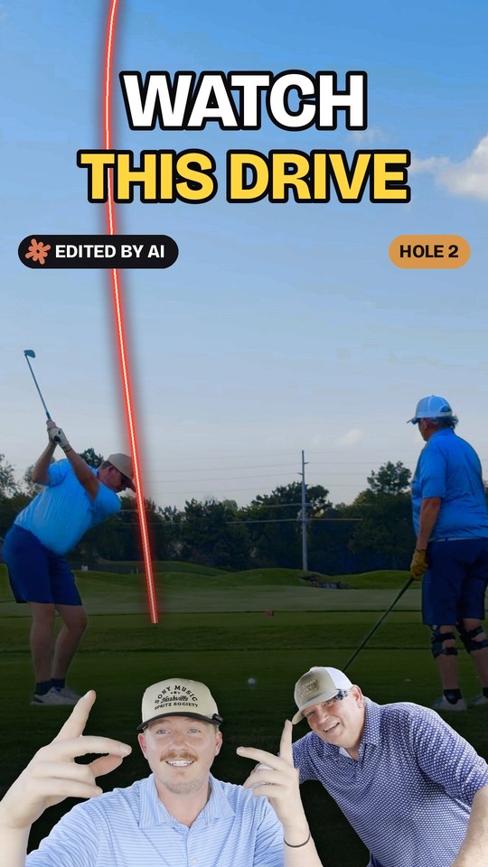 Hole 2 cover: WATCH THIS DRIVE, with Ben's tee shot and tracer